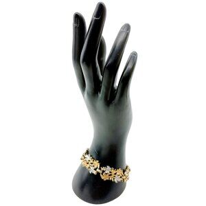 Vintage Sarah Coventry Garland Bracelet, Two Tone Leaf Links